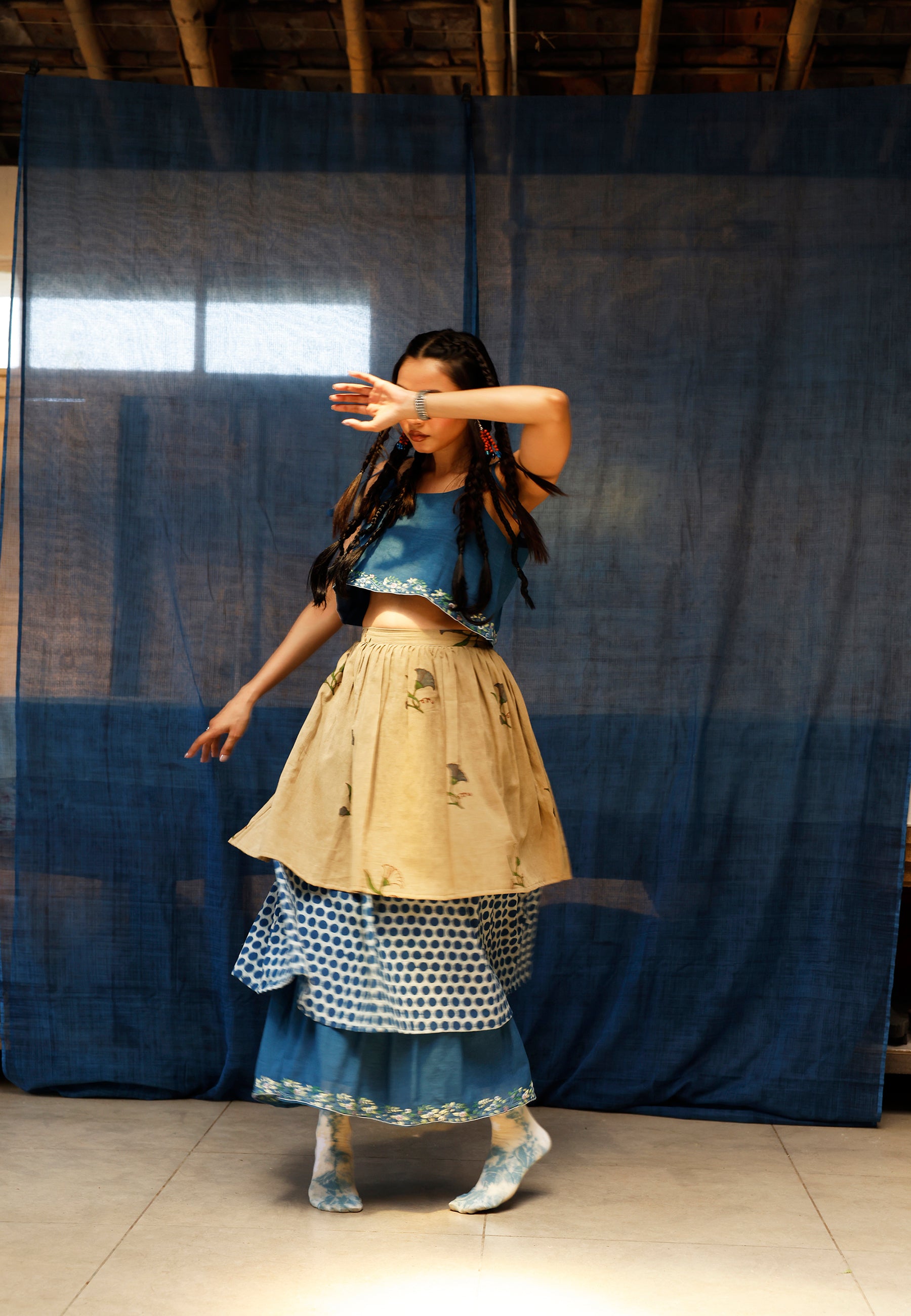 The Bluenn Earthbound Tiered Skirt BOTTOMS IKKIVI