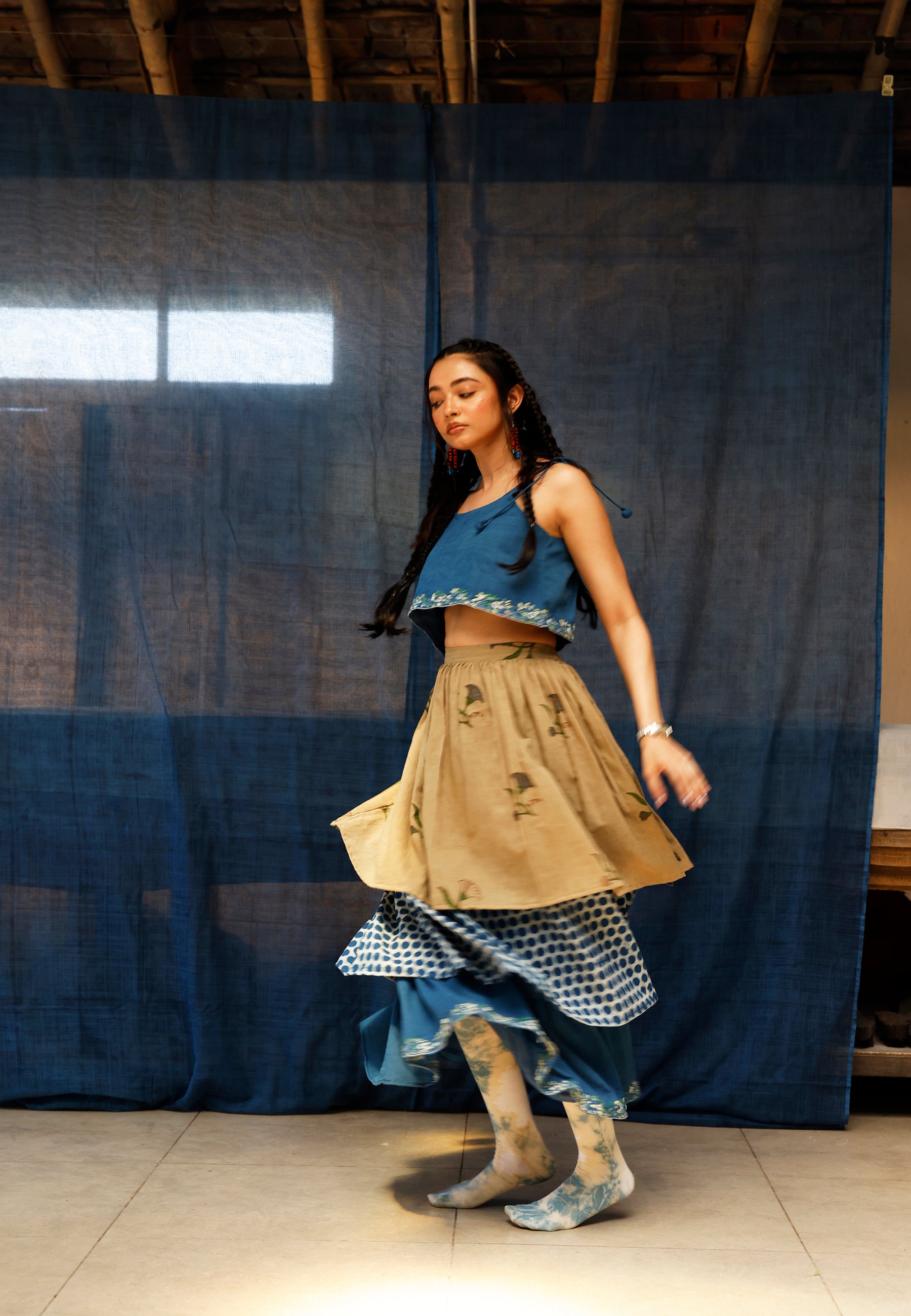 The Bluenn Earthbound Tiered Skirt BOTTOMS IKKIVI