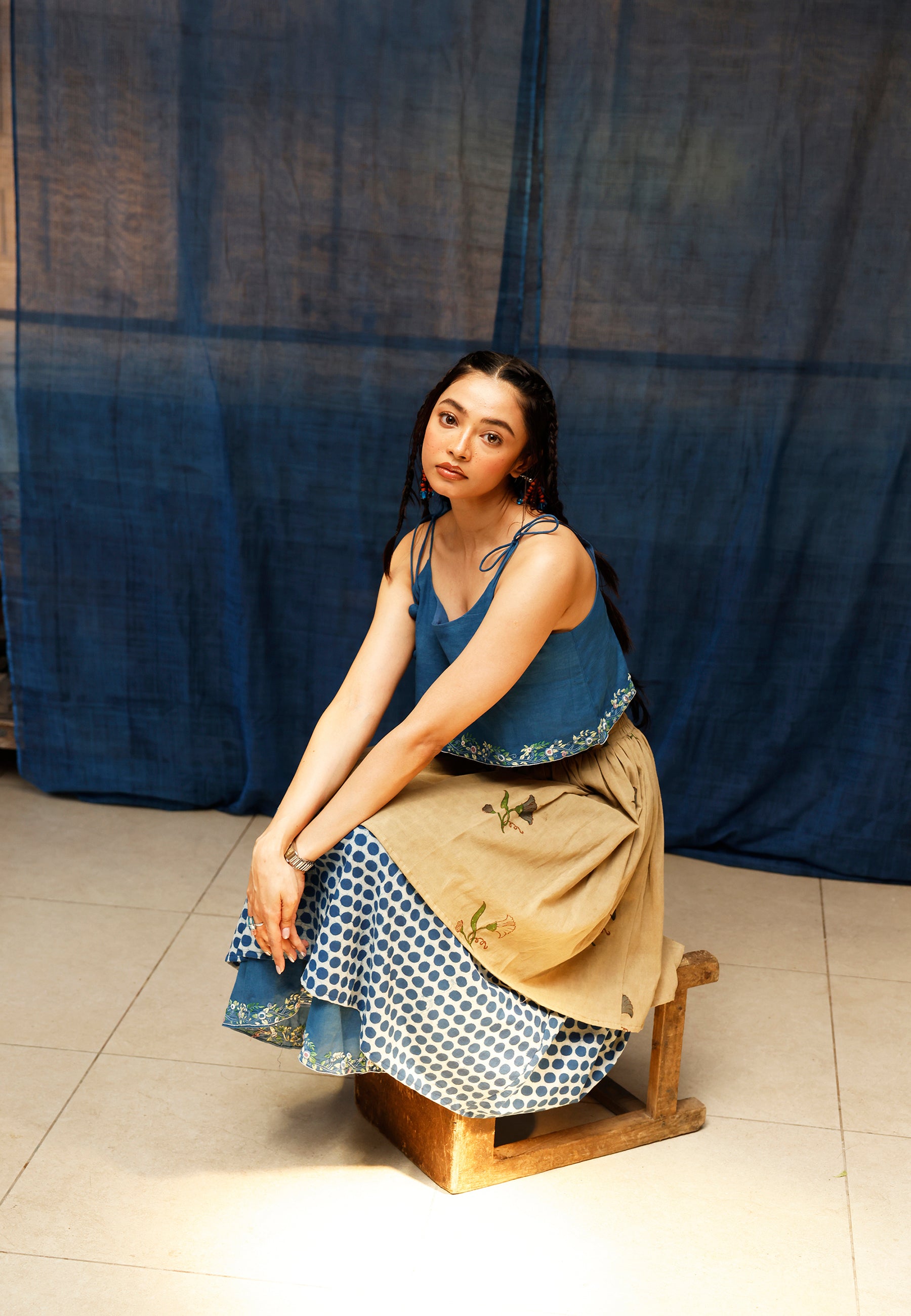 The Bluenn Earthbound Tiered Skirt BOTTOMS IKKIVI