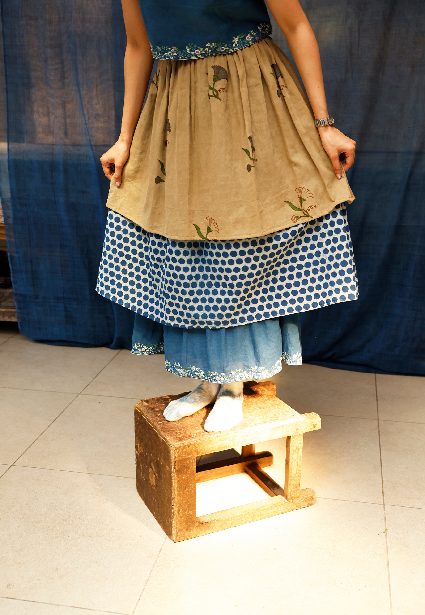 The Bluenn Earthbound Tiered Skirt BOTTOMS IKKIVI