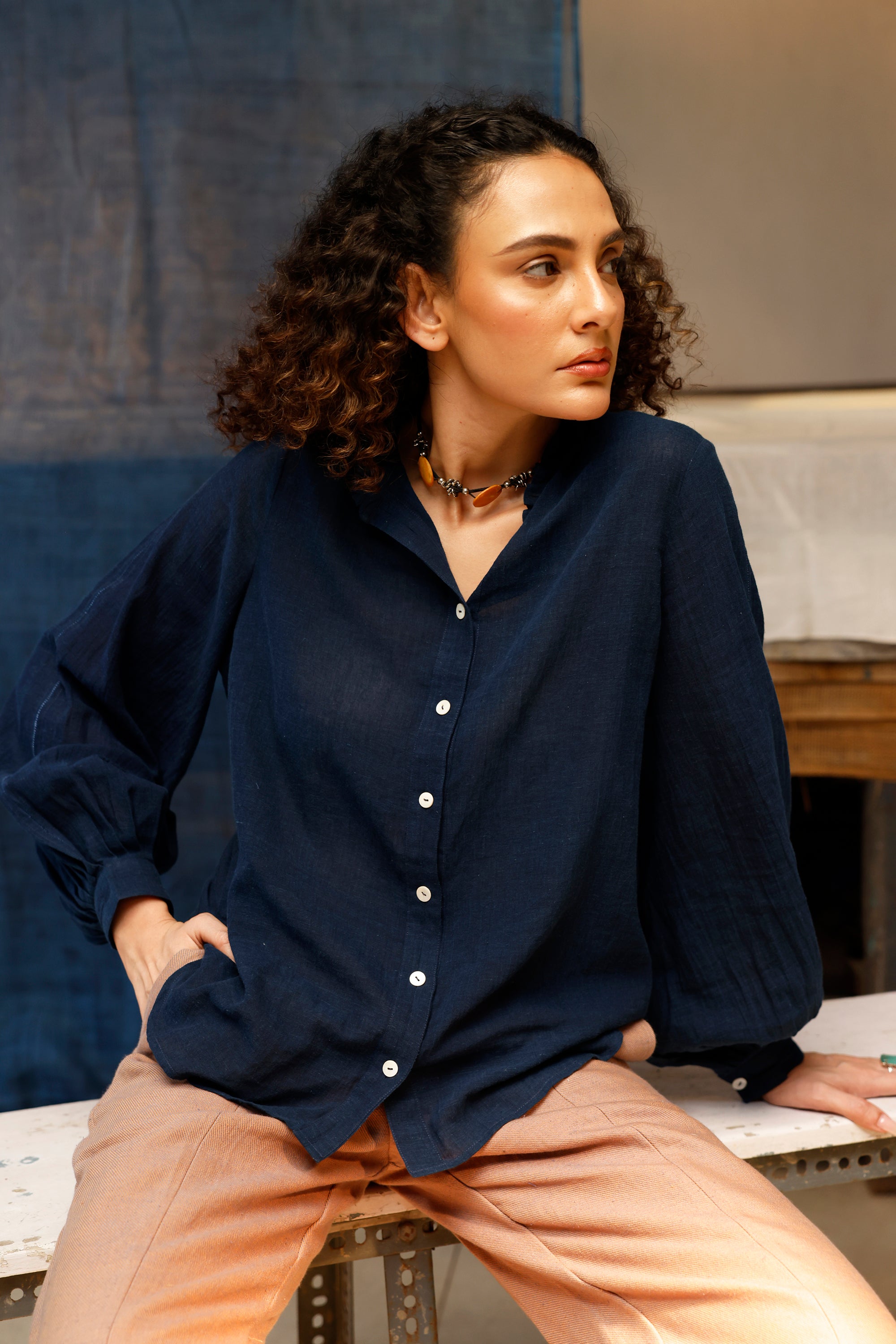 Indigo Quietude Shirt TOPS IKKIVI