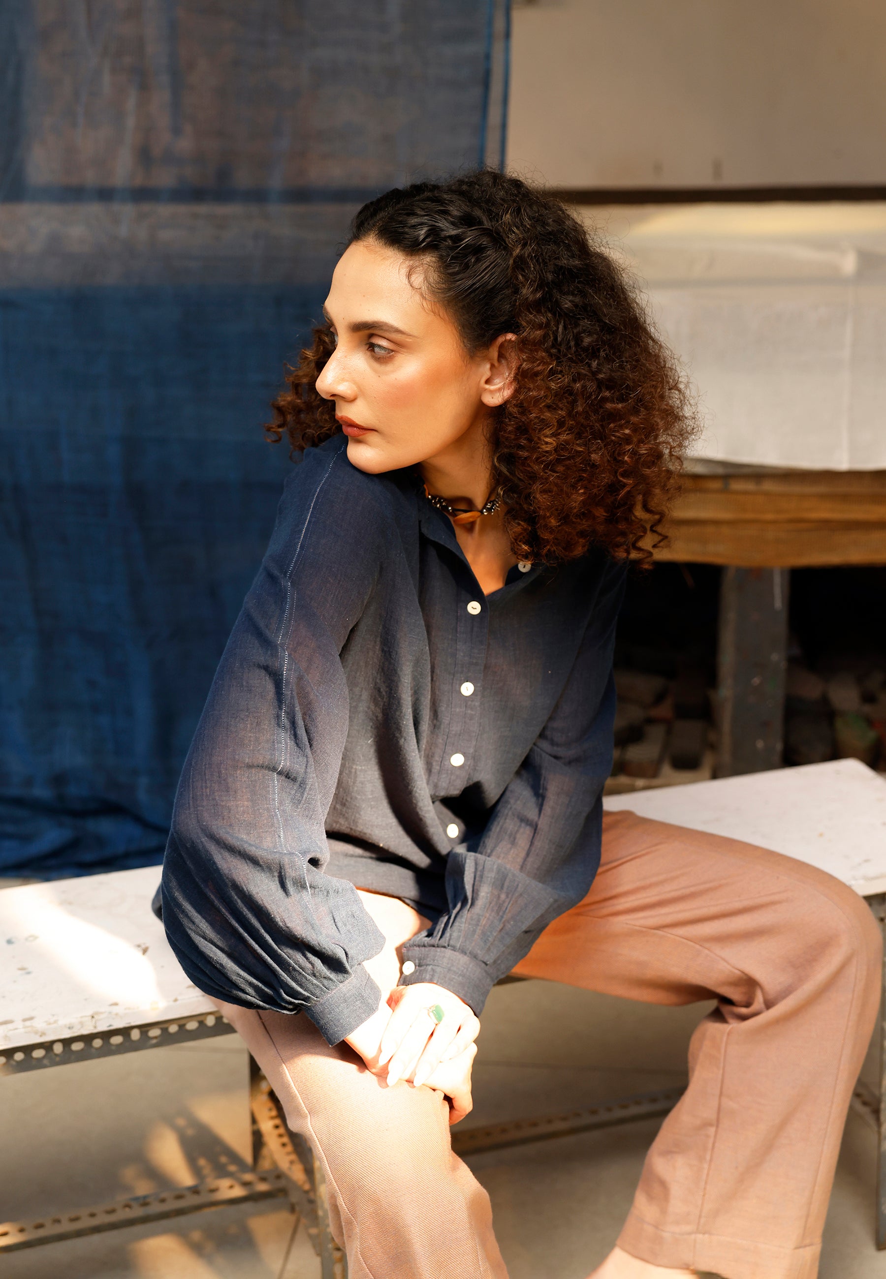 Indigo Quietude Shirt TOPS IKKIVI