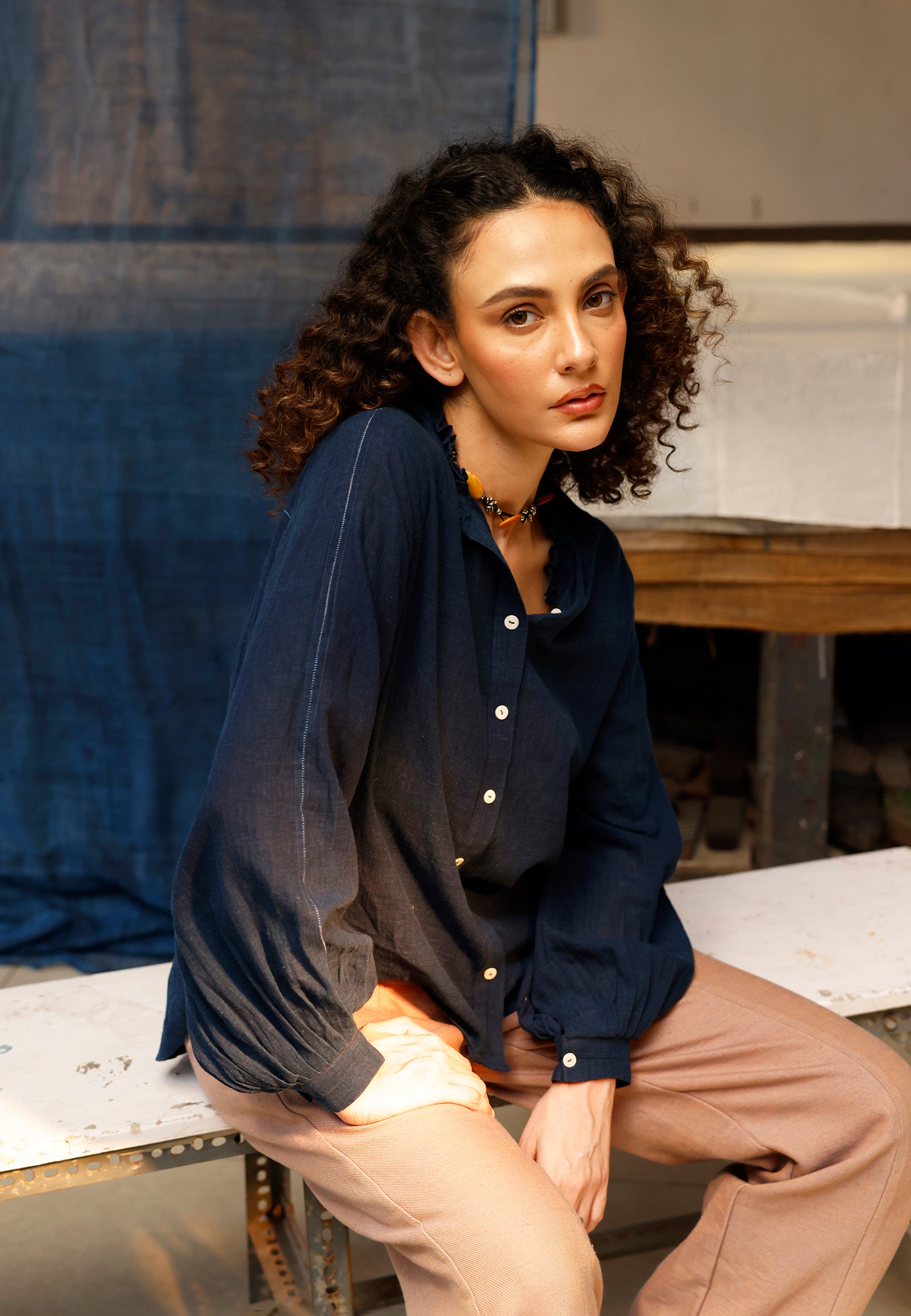 Indigo Quietude Shirt TOPS IKKIVI