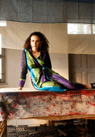 Chromatic Drift Wrap Silk Dress DRESSES IKKIVI