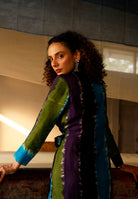 Chromatic Drift Wrap Silk Dress DRESSES IKKIVI