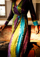 Chromatic Drift Wrap Silk Dress DRESSES IKKIVI