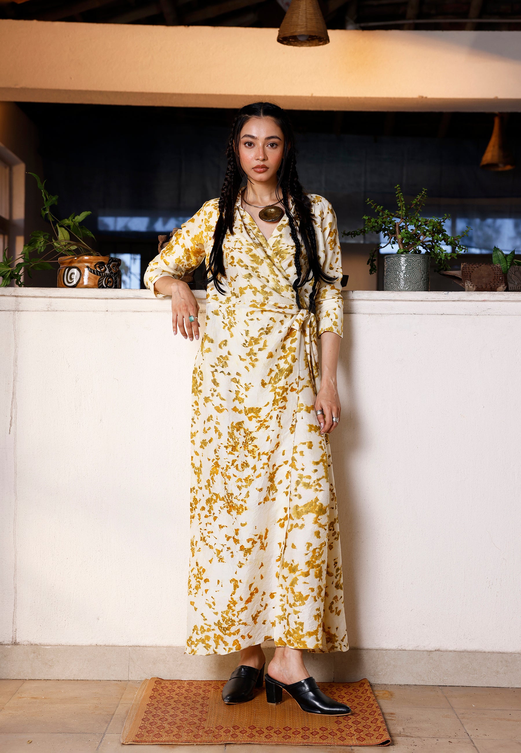The Marigold Reverie Wrap Dress DRESSES IKKIVI