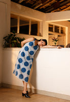 Indigo Orbit Twisted Sleeve Dress DRESSES IKKIVI