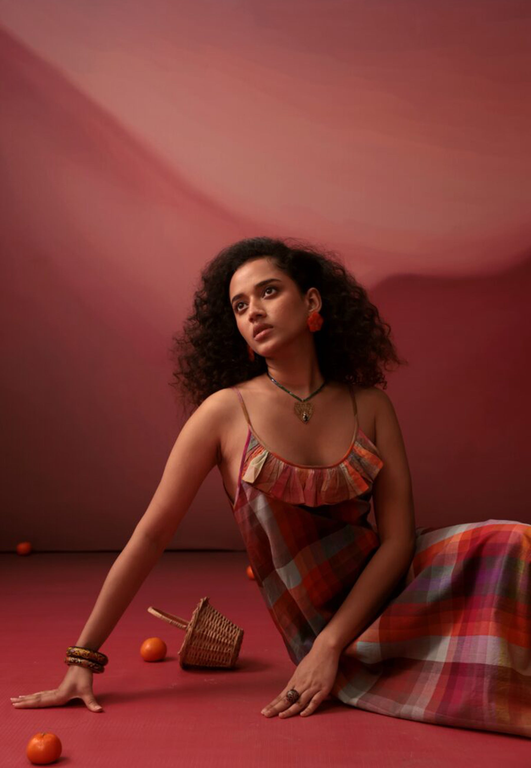 Sunset Plaid Slip Dress DRESSES IKKIVI