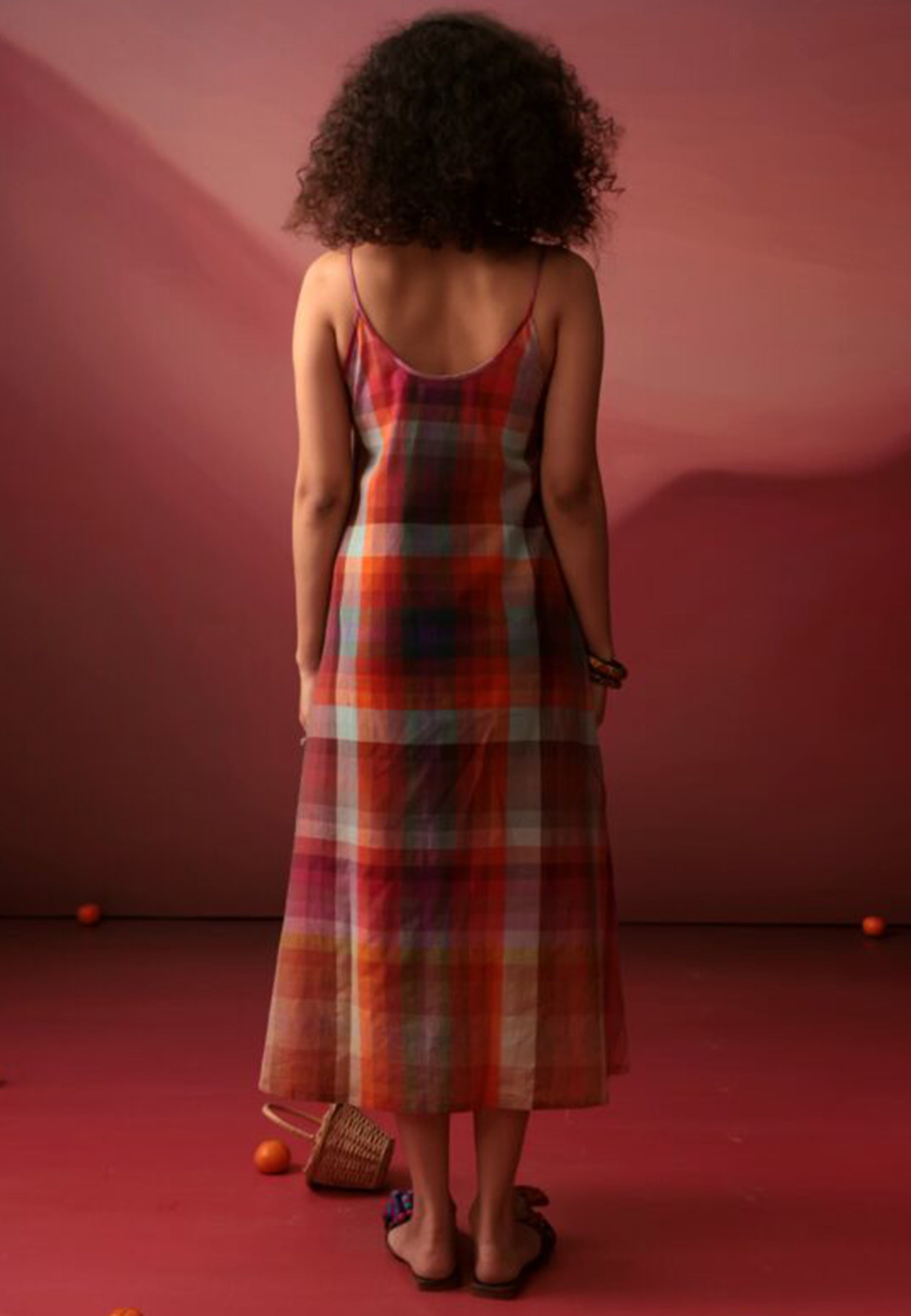 Sunset Plaid Slip Dress DRESSES IKKIVI