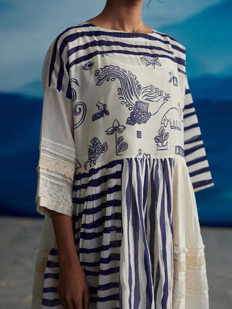 Delphine Patchwork Dress DRESSES Ahmev   