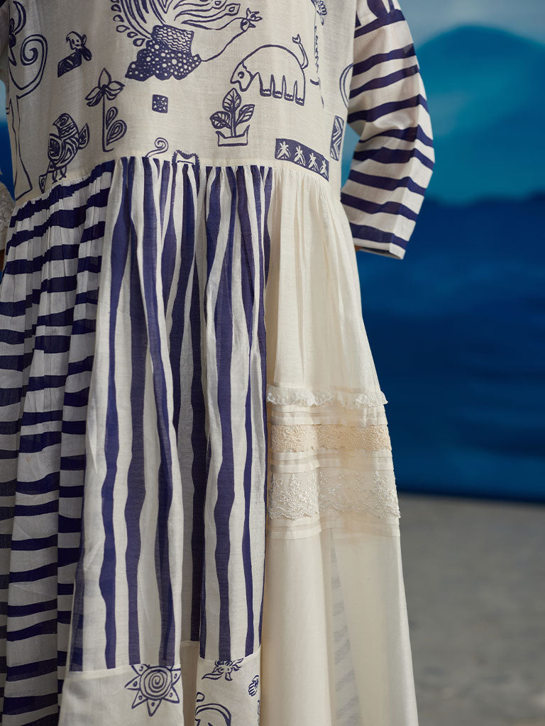 Delphine Patchwork Dress DRESSES Ahmev   