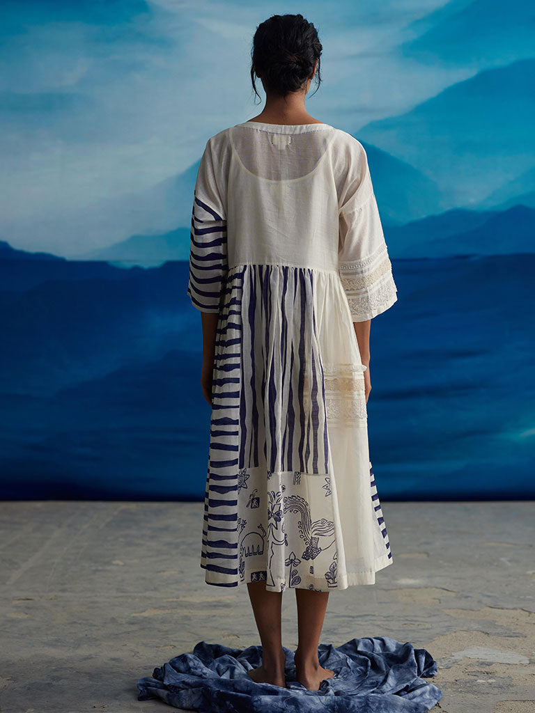 Delphine Patchwork Dress DRESSES Ahmev   