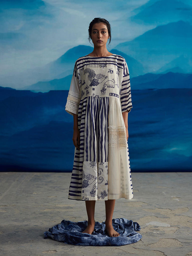 Delphine Patchwork Dress DRESSES Ahmev   