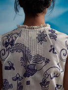 Clover Raglan Sleeve Pin Tuck Shirt TOPS Ahmev   