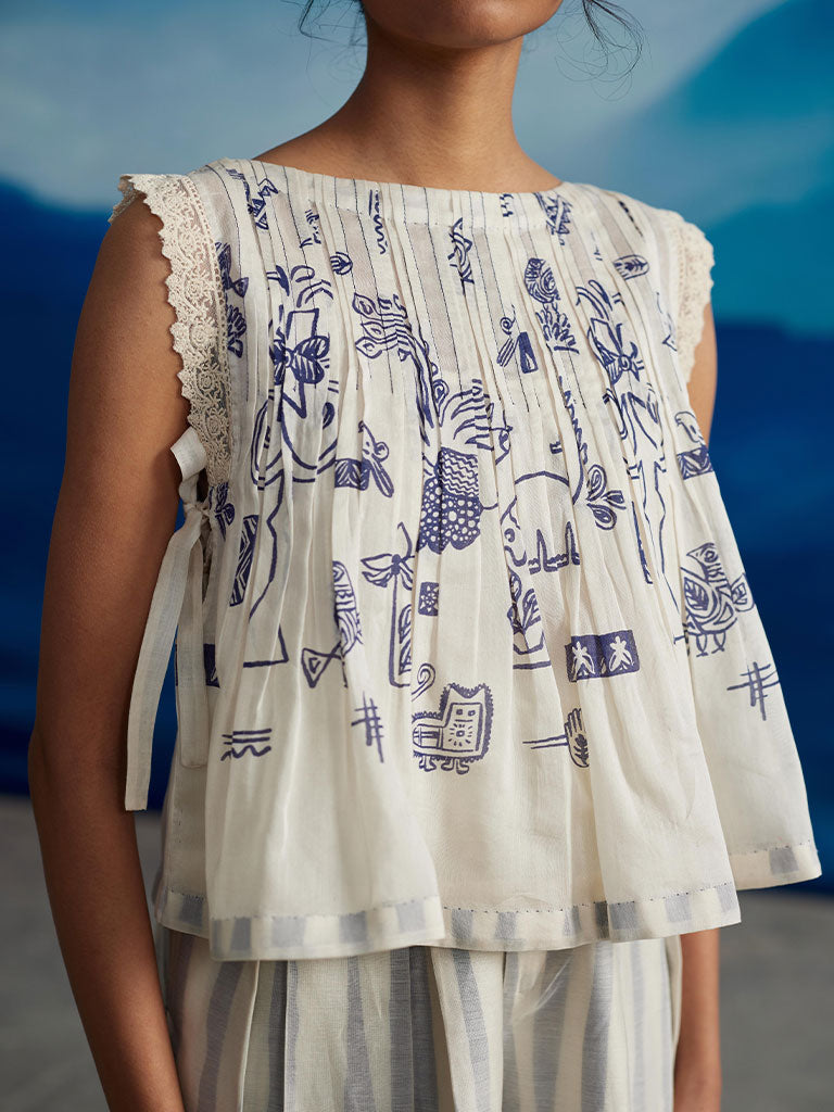 Calantha Pleated Top TOPS Ahmev   