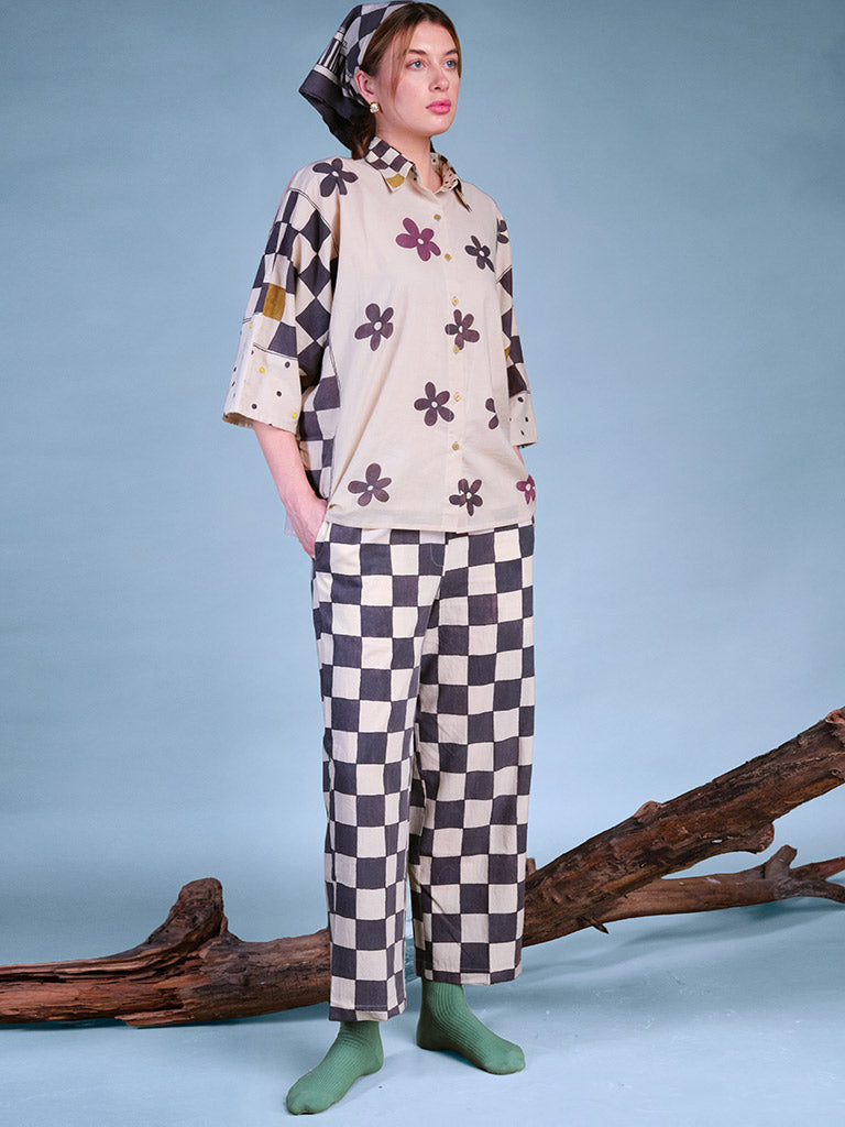 In Grid Checkered Pants BOTTOMS IKKIVI