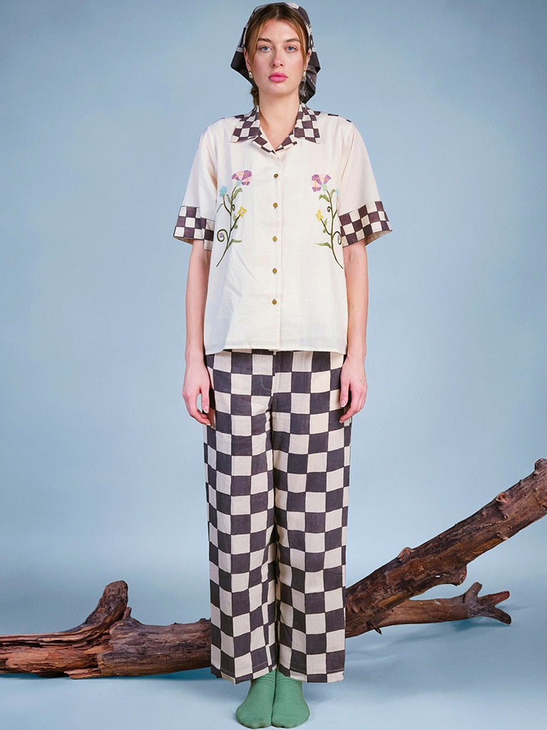 In Grid Checkered Pants BOTTOMS IKKIVI