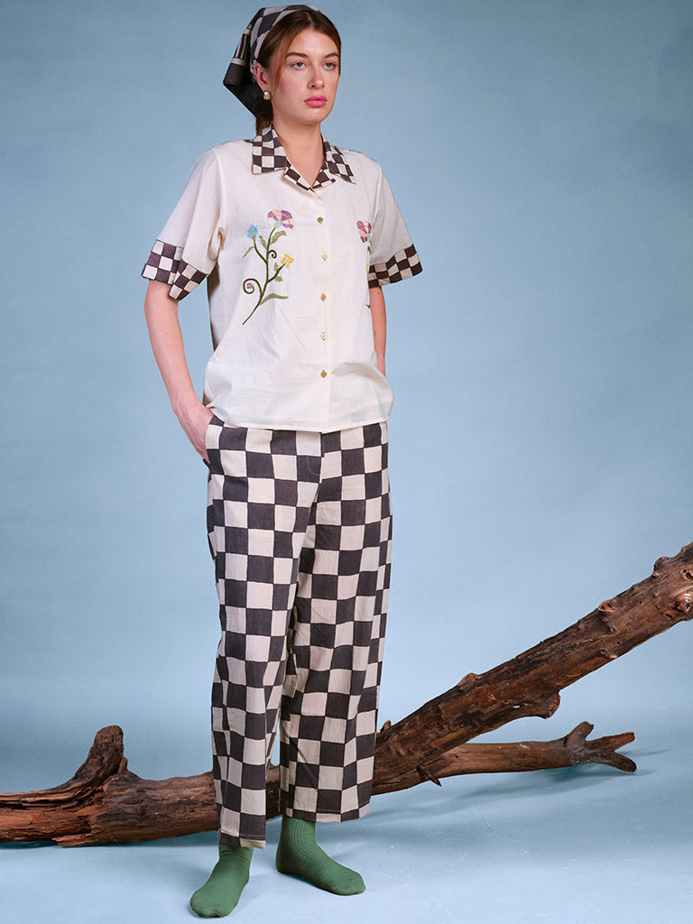 In Grid Checkered Pants BOTTOMS IKKIVI