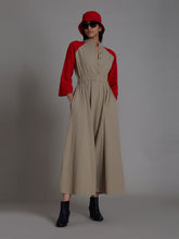 Load image into Gallery viewer, Beige &amp; Red Sphara Jumpsuit JUMPSUITS Mati   
