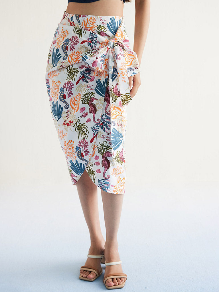 Blooming Reef Wrap Skirt BOTTOMS SUI