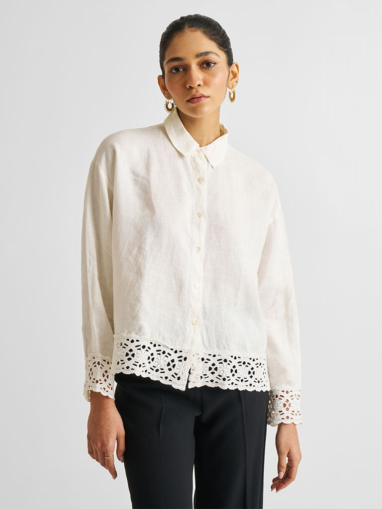 Button-Down Lace Shirt TOPS Reistor   