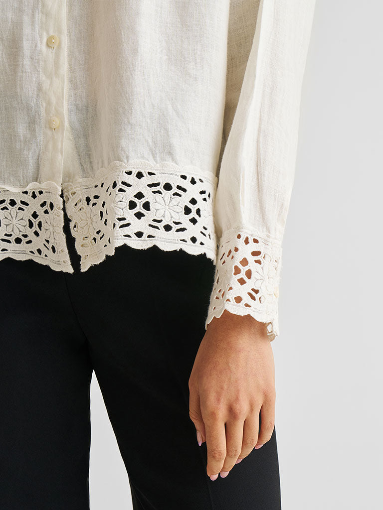 Button-Down Lace Shirt TOPS Reistor   