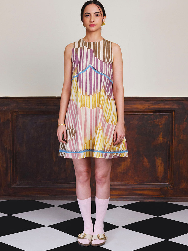 Verse 21 Mini Cotton Dress | Womens Cotton Striped Dress
