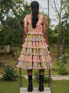Bonbon Stripes Frilly Dress DRESSES Khajoor   