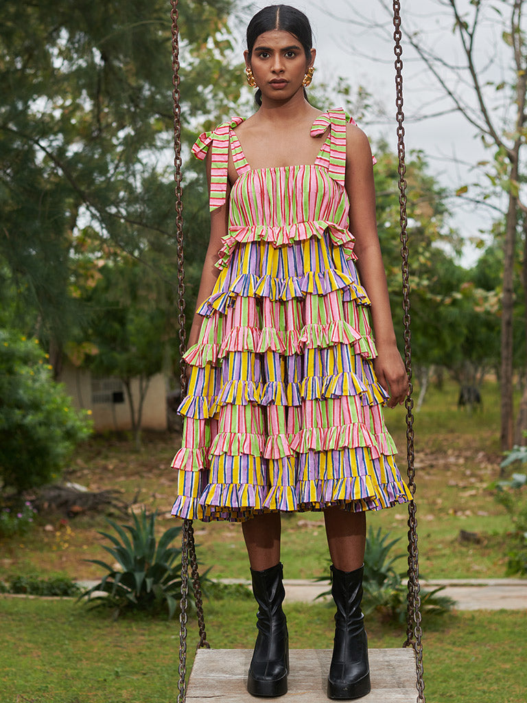 Bonbon Stripes Frilly Dress