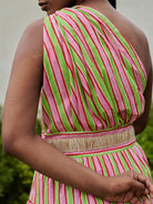 Lollipop Striper One Shoulder Dress DRESSES Khajoor   