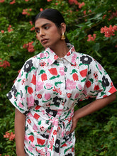 Load image into Gallery viewer, Jardin Spray Draped Shirt Dress DRESSES Khajoor   
