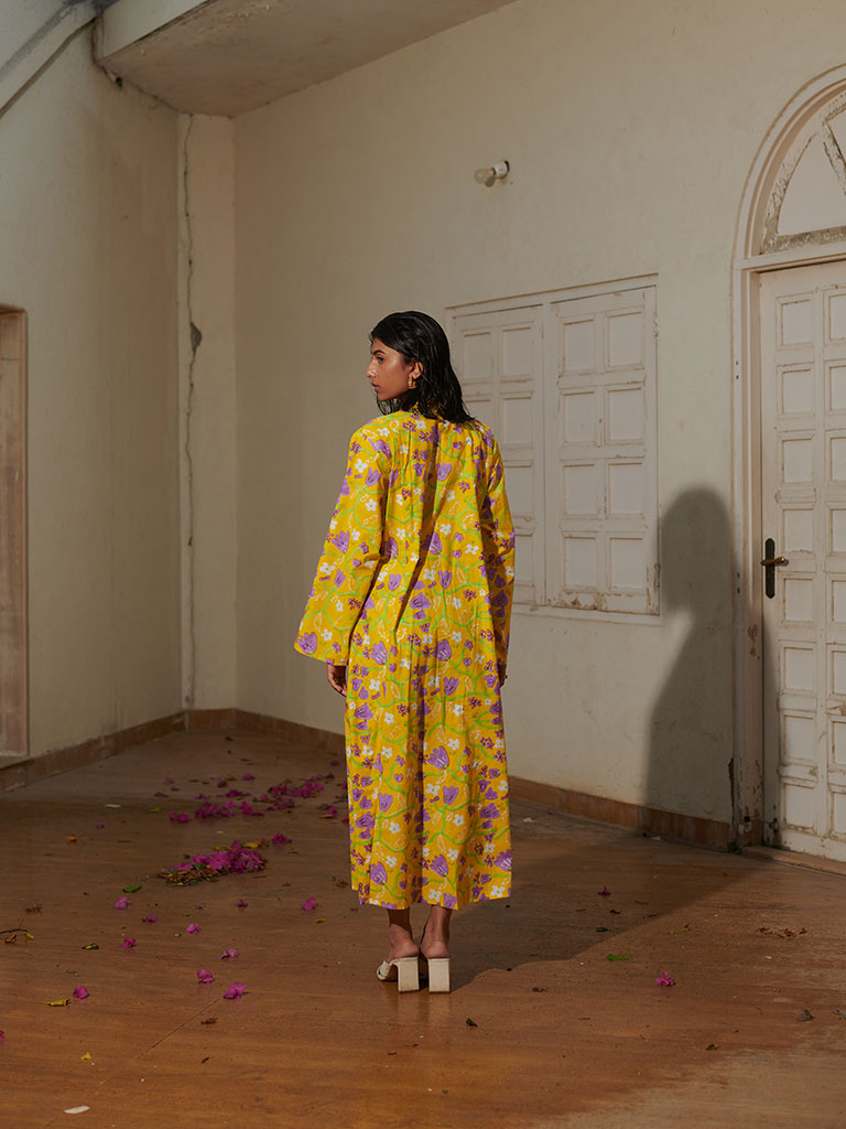 Madeleine Lemon Fleur Dress DRESSES Khajoor   