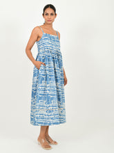 Load image into Gallery viewer, Indigo Splash Gather Dress DRESSES Rias Jaipur   
