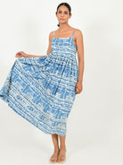 Indigo Splash Gather Dress DRESSES Rias Jaipur   