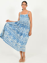 Load image into Gallery viewer, Indigo Splash Gather Dress DRESSES Rias Jaipur   
