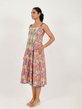Load image into Gallery viewer, Scribble Multi Doll Linen Dress DRESSES Rias Jaipur   
