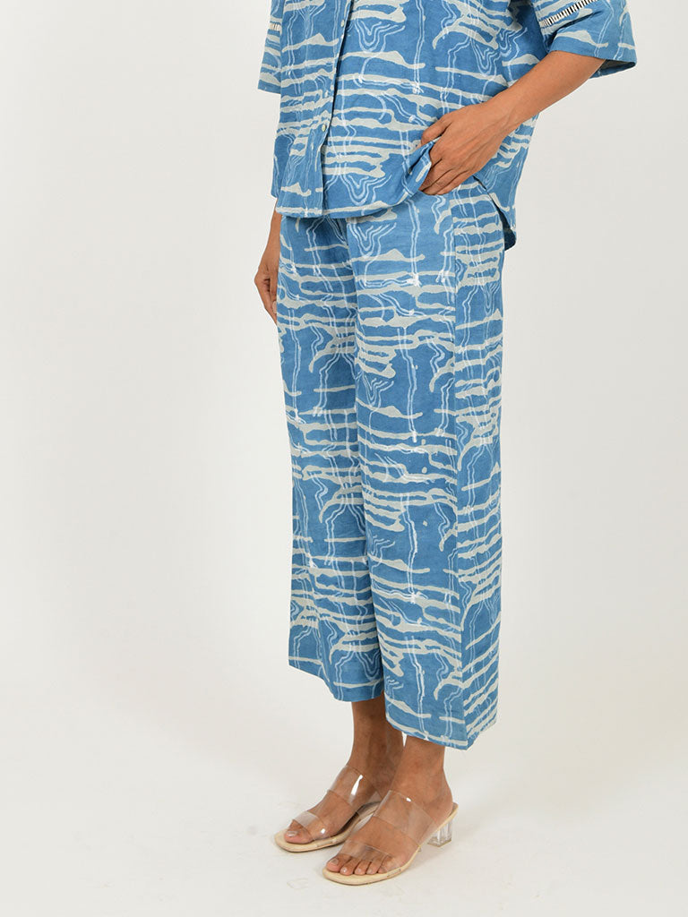 Indigo Splash Linen Pants BOTTOMS Rias Jaipur   