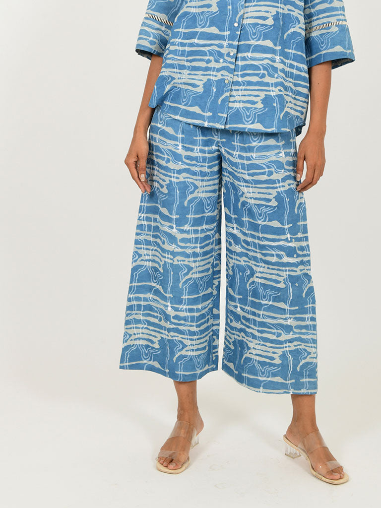 Indigo Splash Linen Pants BOTTOMS Rias Jaipur   