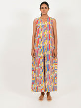 Load image into Gallery viewer, Scribble Linen Multi Jumpsuit JUMPSUITS Rias Jaipur   

