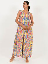 Load image into Gallery viewer, Scribble Linen Multi Jumpsuit JUMPSUITS Rias Jaipur   
