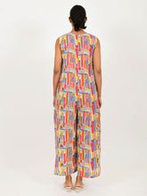 Load image into Gallery viewer, Scribble Linen Multi Jumpsuit JUMPSUITS Rias Jaipur   
