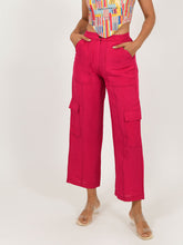 Load image into Gallery viewer, Viva Magenta Cargo Pants BOTTOMS Rias Jaipur   
