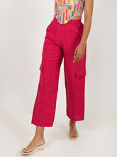 Load image into Gallery viewer, Viva Magenta Cargo Pants BOTTOMS Rias Jaipur   
