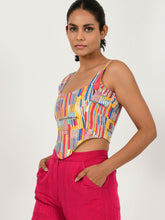 Load image into Gallery viewer, Scribble Linen Corset TOPS Rias Jaipur   
