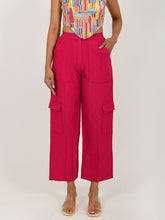 Load image into Gallery viewer, Viva Magenta Cargo Pants BOTTOMS Rias Jaipur   
