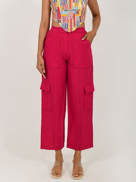 Viva Magenta Cargo Pants BOTTOMS Rias Jaipur   