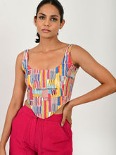 Load image into Gallery viewer, Scribble Linen Corset TOPS Rias Jaipur   

