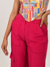 Load image into Gallery viewer, Viva Magenta Cargo Pants BOTTOMS Rias Jaipur   
