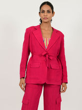 Load image into Gallery viewer, Viva Magenta Linen Jacket JACKETS Rias Jaipur   
